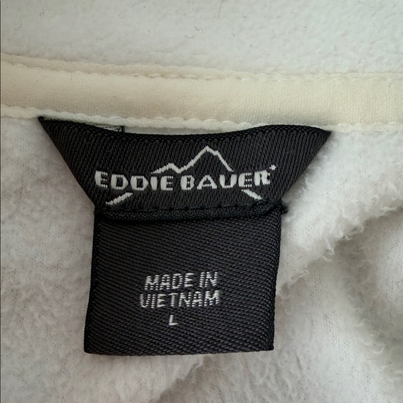 Eddie Bauer Cream Quarter-Zip Fleece - Picture 5 of 6